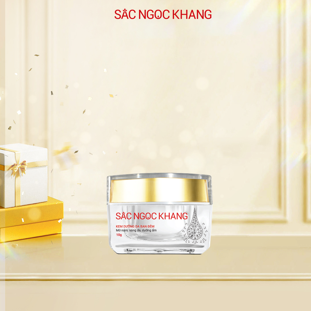 Kem Dưỡng Da Ban Đêm Sắc Ngọc Khang 10g giúp dưỡng da ẩm mịn, tươi sáng và mờ nám - sạm - tàn nhang