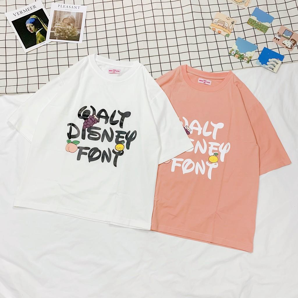 Áo thun tay lỡ WALT DISNEY FONT phông Unisex nam nữ tee oversize form rộng pull Ulzzang Streetwear Hàn Quốc vải mềm