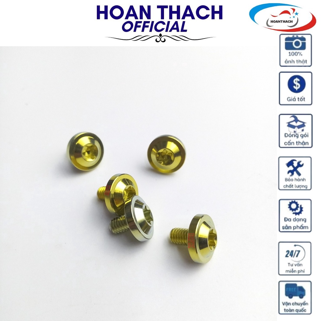 Ốc Gr5 Titan Dù 6L10 Vàng dùng cho nhiều dòng xe , SP010349 (giá 1 con)