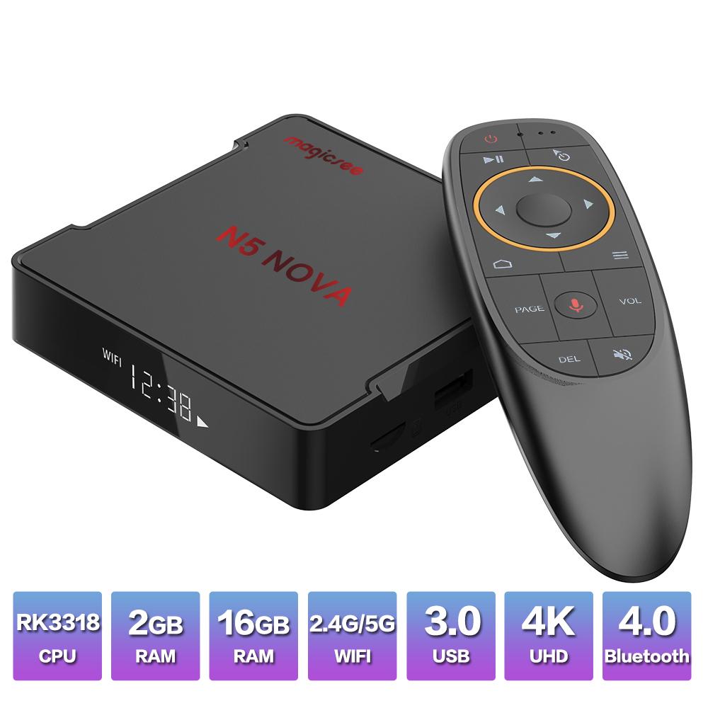 Android Tivi Box Magicsee N5 Nova - Ram 2GB, Rom 16GB, Android 9.0 - Có Bản Điều Khiển Voice - Hàng Chính Hãng