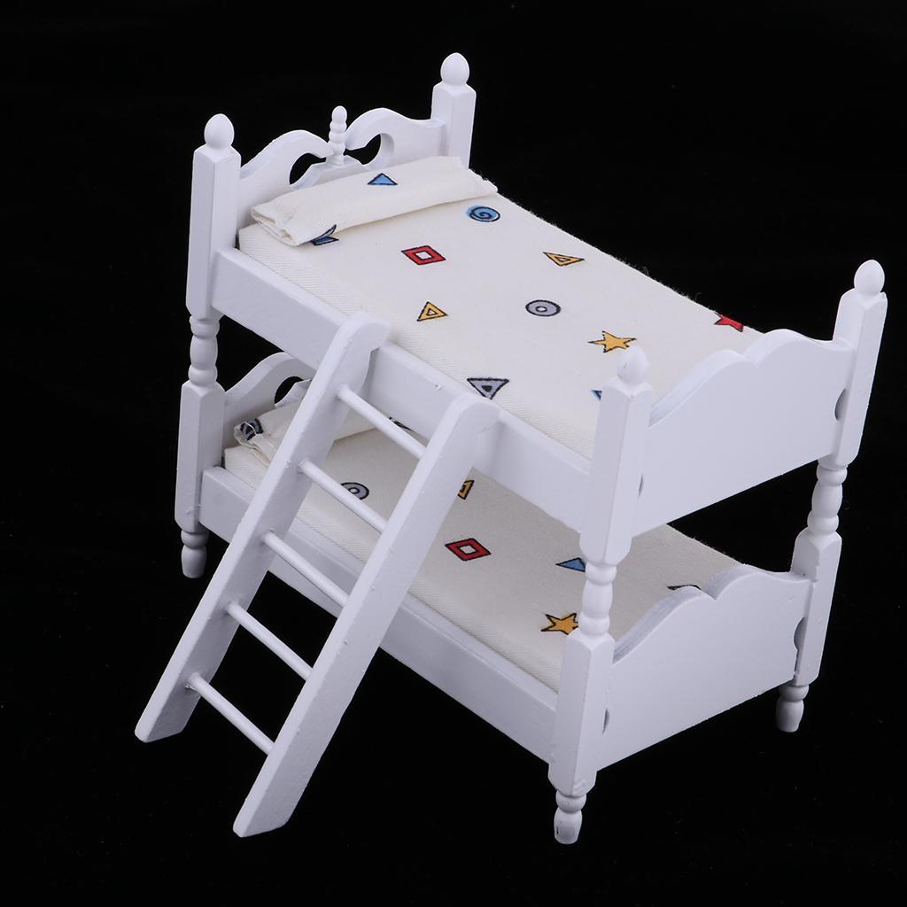 1:12 Scale Wooden Miniature Dollhouse Furniture Toy Set for Baby Doll Bed Room Decoration