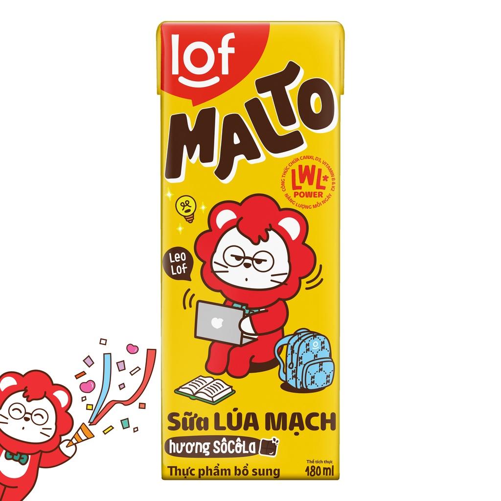 Lof Malto sữa lúa mạch Sô Cô La thùng 48 hộp x 180ml