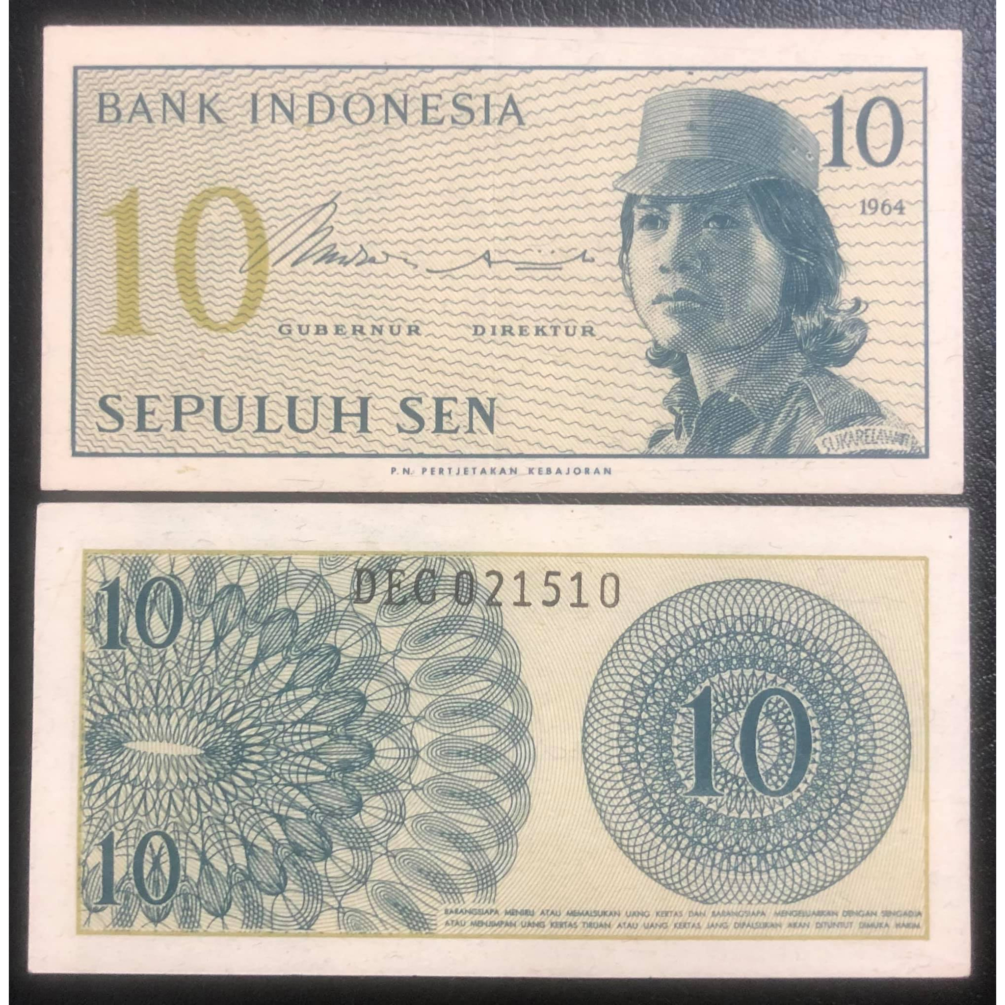 Tiền cổ Indonesia 10 sen 1964 sưu tầm