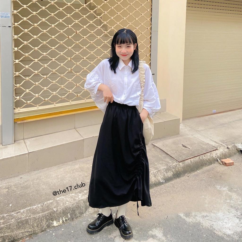 SUZUKO SKIRT The 17 Club - Chân váy rút dây lệch tà