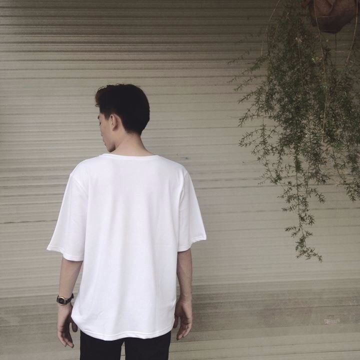 Áo thun Oversize Trắng Trơn Form Rộng Tay Lỡ Unisex Streetwear - Đen - XL