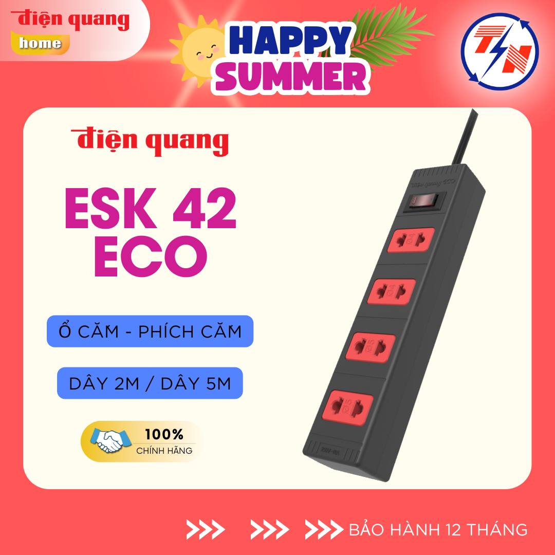 Ổ cắm Điện Quang ECO ĐQ ESK 42 ECO (4 lỗ 2 chấu)