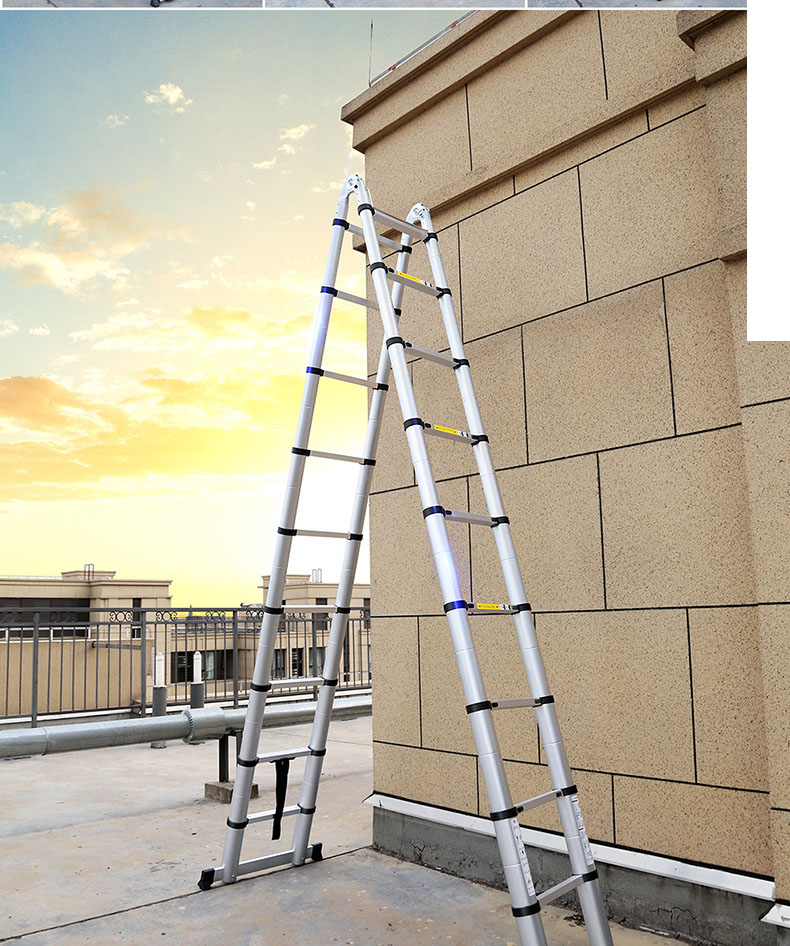 Thang nhôm rút đôi DIY TL-AI-50 chiều cao sử dụng tối đa chữ A 2.4m chữ I 5.0m - Tiêu chuẩn chất lượng an toàn Châu Âu
