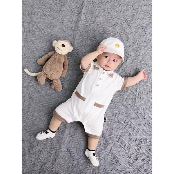 Body công tử trắng cổ sơ mi đùi tay cho bé trai siêu cool ngầu - bảnh - bộ liền thân sơ sinh - set vest - áo quần trẻ em