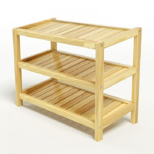 kệ dép 3 tầng màu tự nhiên 62x30x45cm