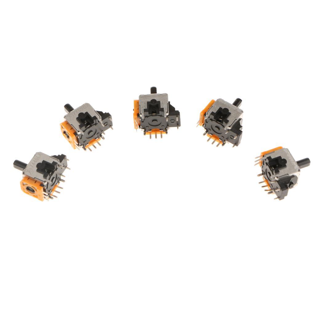 5 Pieces 3D Analog Joystick Wireless Controller Rocker for   Yellow