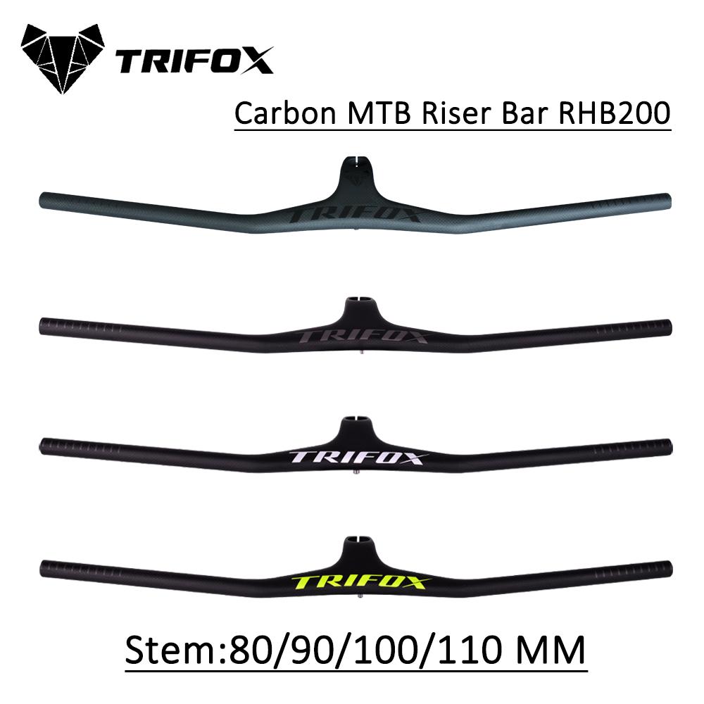 Triffox Full Carbon MTB Tay cầm một tay cầm xe đạp leo núi RHB200 3K Matte Black -17 độ Tay cầm tay cầm carbon Color: Gray Stem-110mm Size: Length 600mm