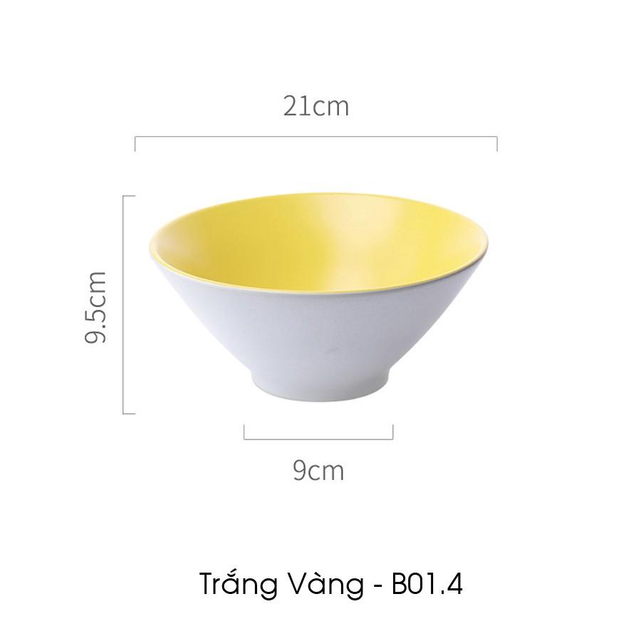 Bát tô ăn phở tô sứ ăn mì 21cm nhiều màu sắc