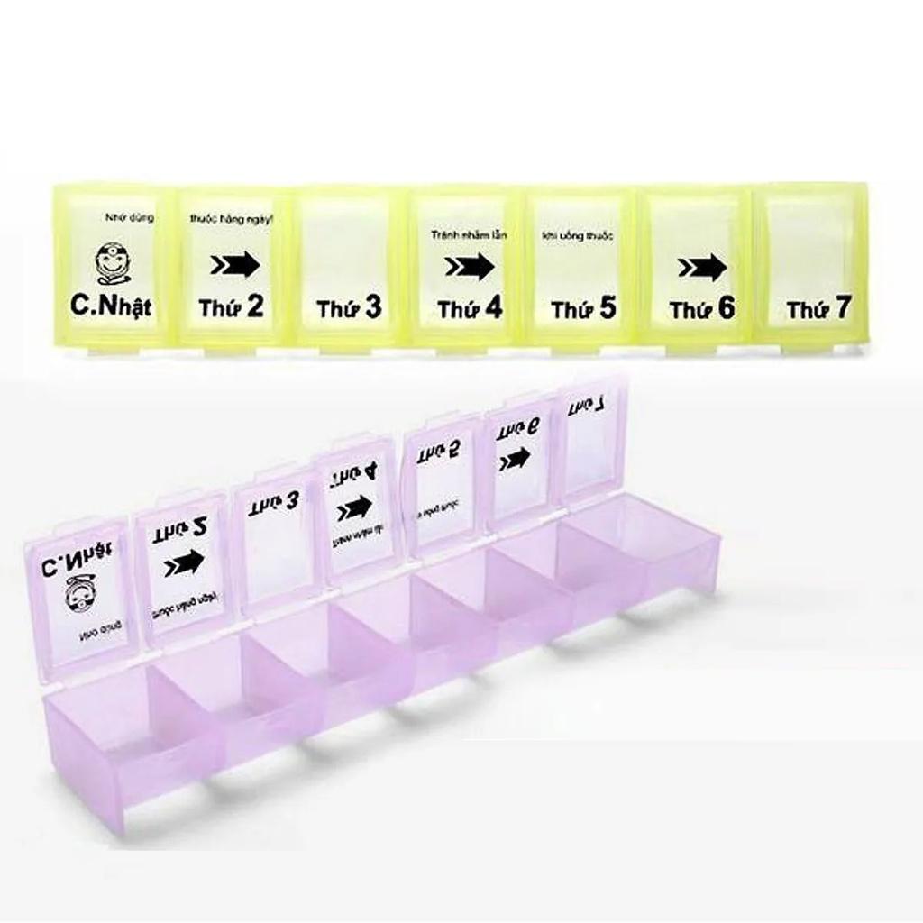 Hộp Nhựa Chia Thuốc Chia 7 Ngày Nhiều Màu, Hộp Đựng Thuốc Cá Nhân Tiện Dụng Khi Mang Đi Du Lịch, Đi Làm - Kingler 7124