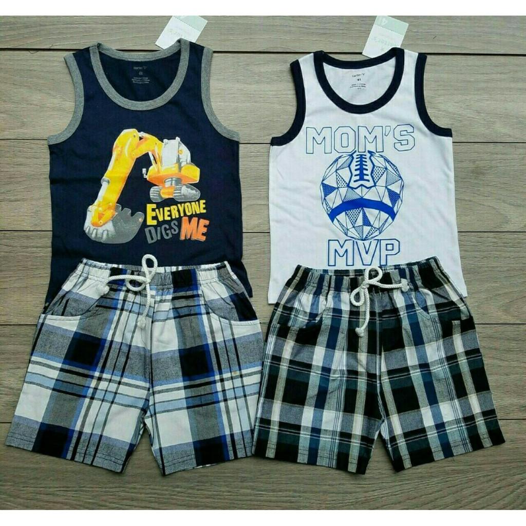 bộ babygap 3 lỗ quần kẻ size 1-5