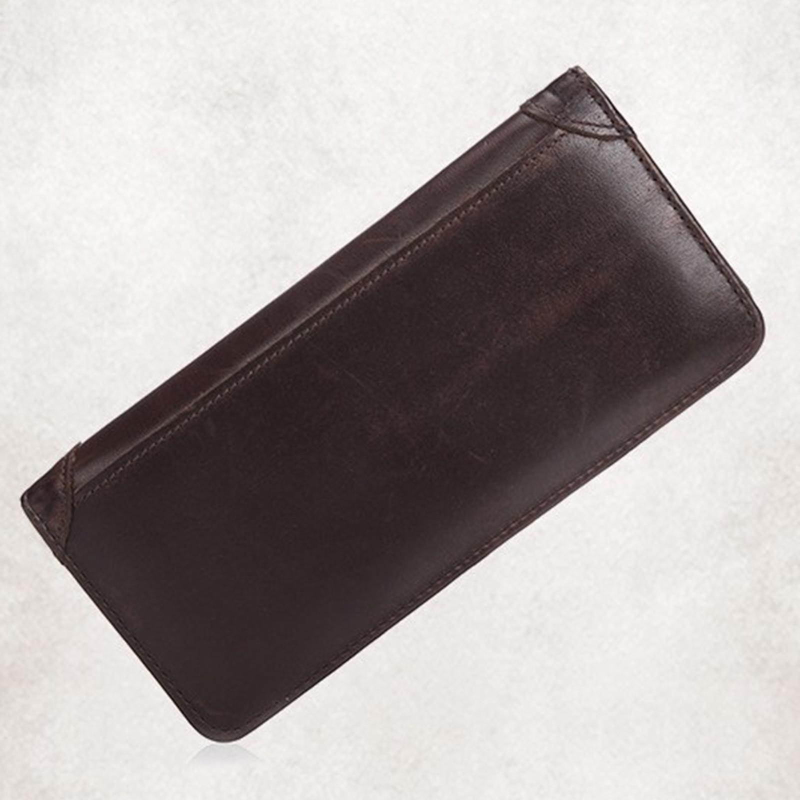 Men Long Wallet  Bifold Vintage Style Minimal PU Leather Card Holder