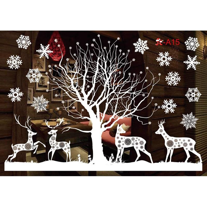 Decal trang trí giáng sinh noel 2022 trang trí trên mặt phẳng 120 x 80 cm