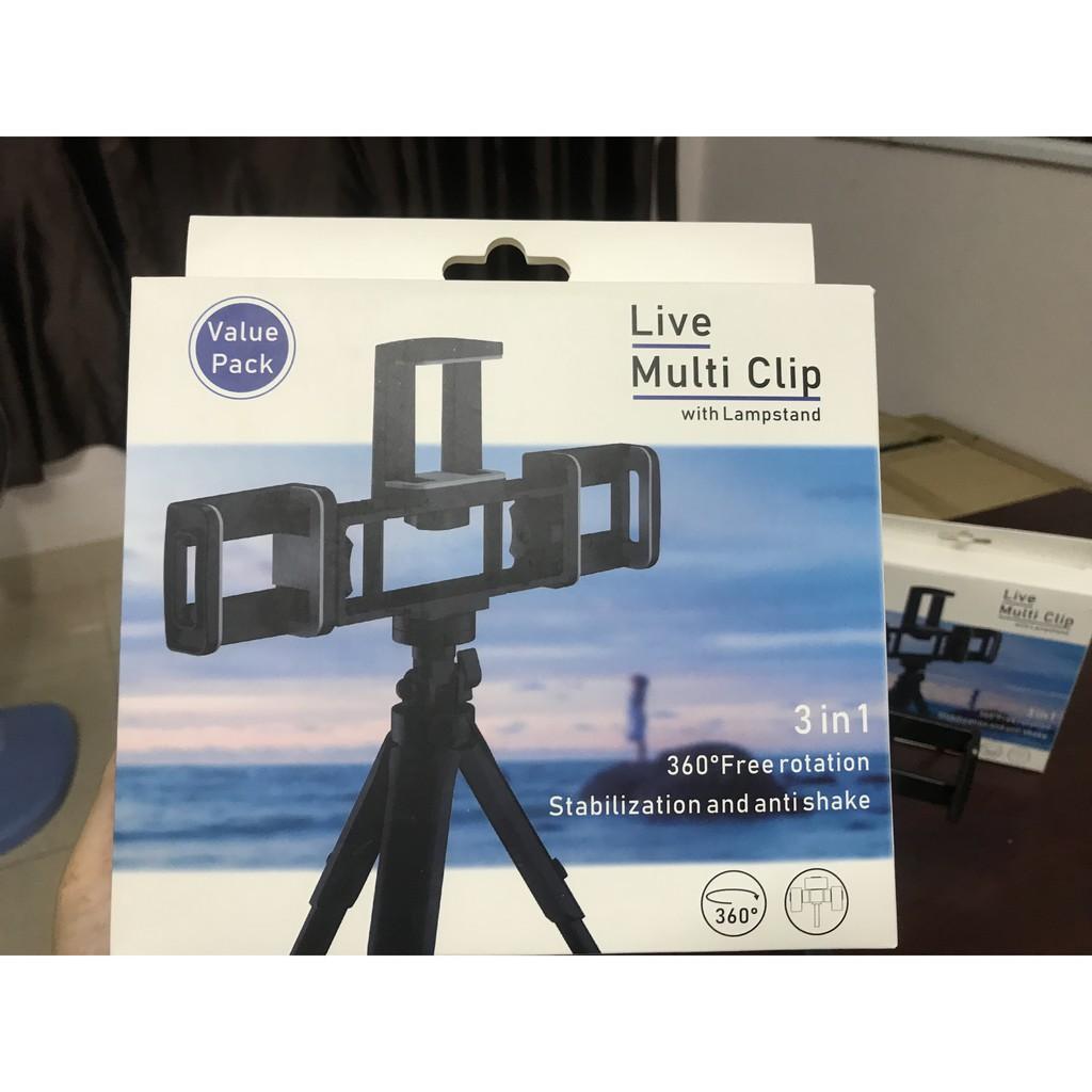 Gậy Tripod Mini MT01 Thế Hệ Mới, 3 Kẹp Điện Thoại