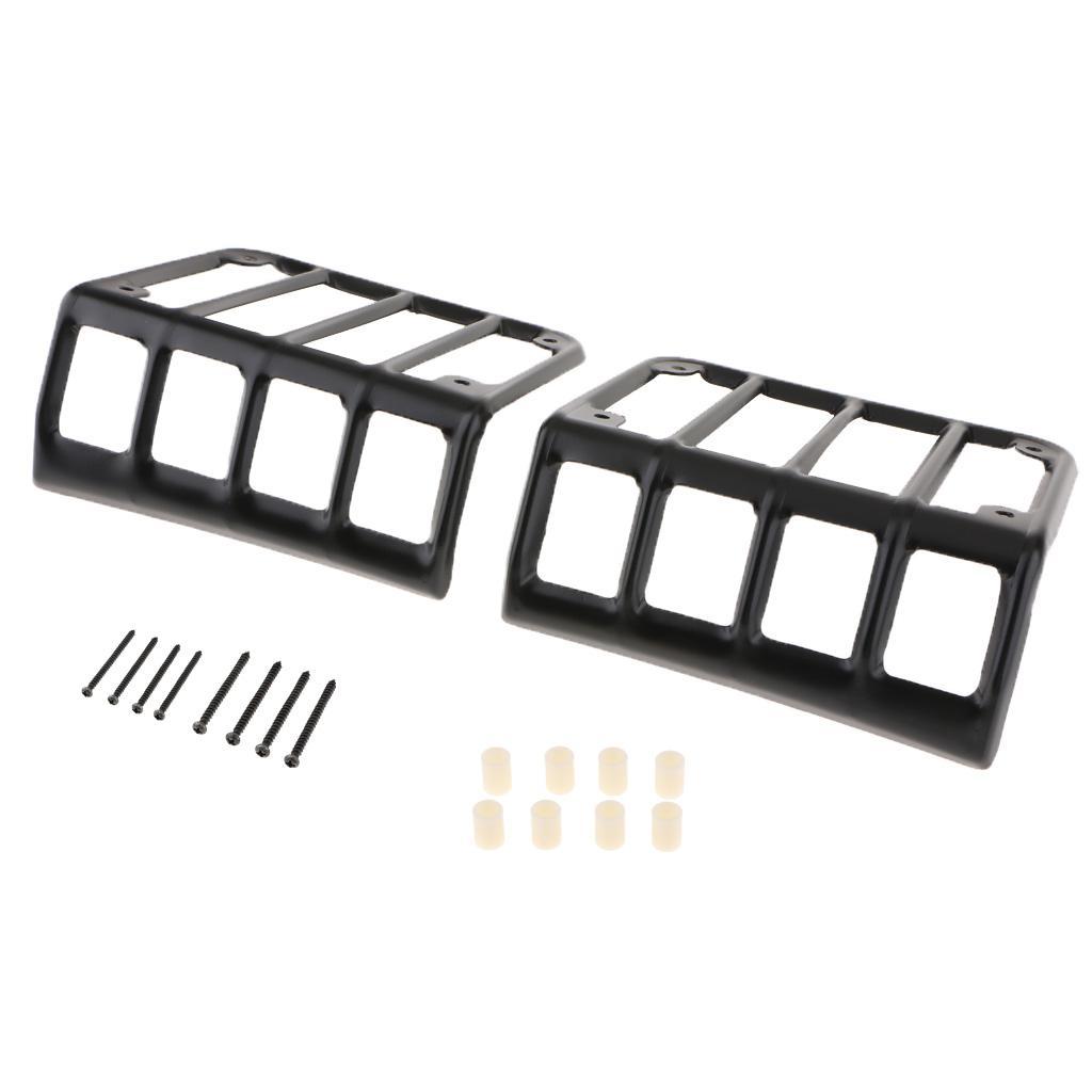 2Pcs Front Guard Rear Tail Light Cover for 2007-2016 Jeep Wrangler