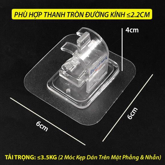 Kẹp Nhựa Dán Tường Đỡ Thanh Treo Rèm Cửa Móc Cố Định Giá Treo Khăn Nhà Tắm Dính Siêu Chắc