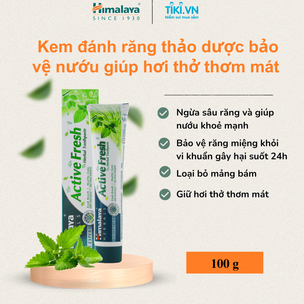 Kem Đánh Răng Thảo Mộc Tươi Mát Active Fresh Himalaya Herbals HMTP0003