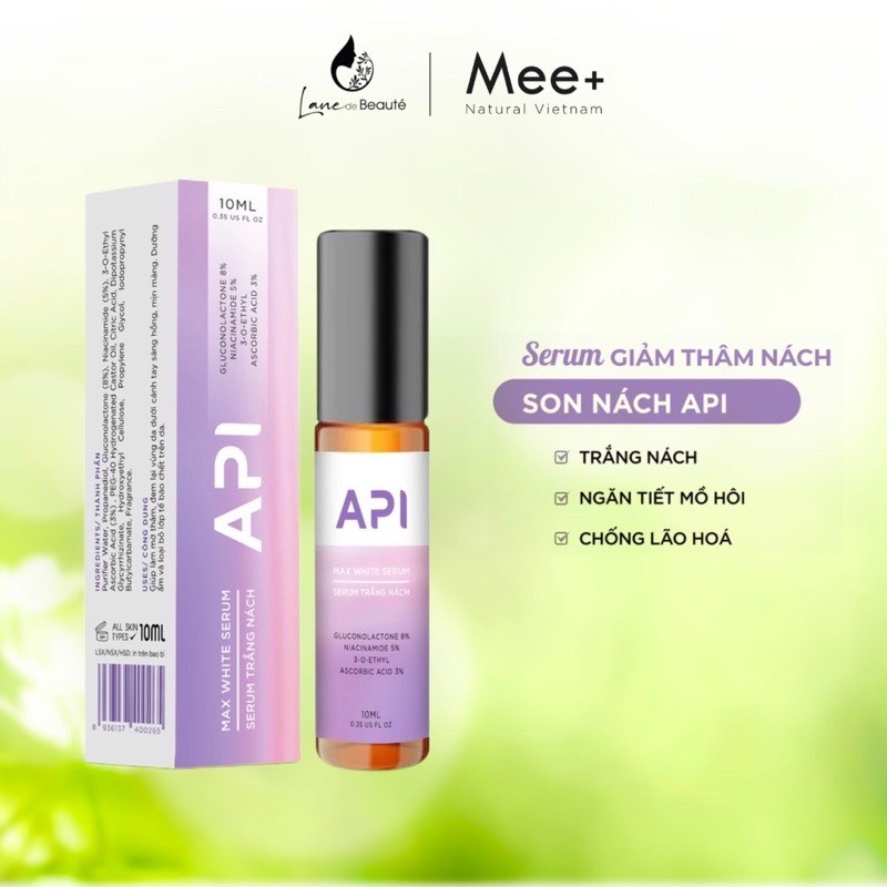 Serum Mờ Thâm Nách, Làm Trắng Nách Mee Natural API 15ml - TÍM