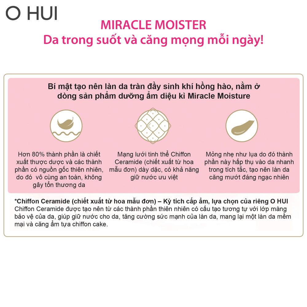 Nước cân bằng dưỡng ẩm cho da khô OHUI Miracle Moisture Skin Softener - Moist 150ml