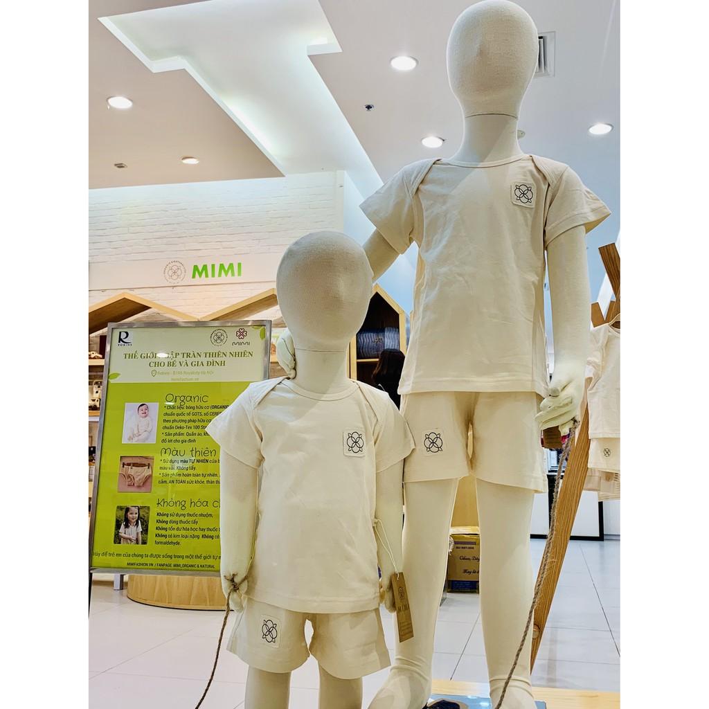 Mimi Bộ quần áo 100% GOTS Organic Cotton Màu Mộc Tự Nhiên