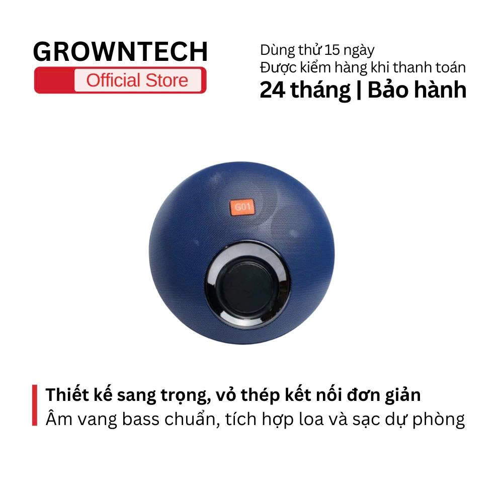 Loa nghe nhạc bluetooth GrownTech K4 Plus dòng xách tay kết nối không dây, loa to, pin trâu - Hàng chính hãng