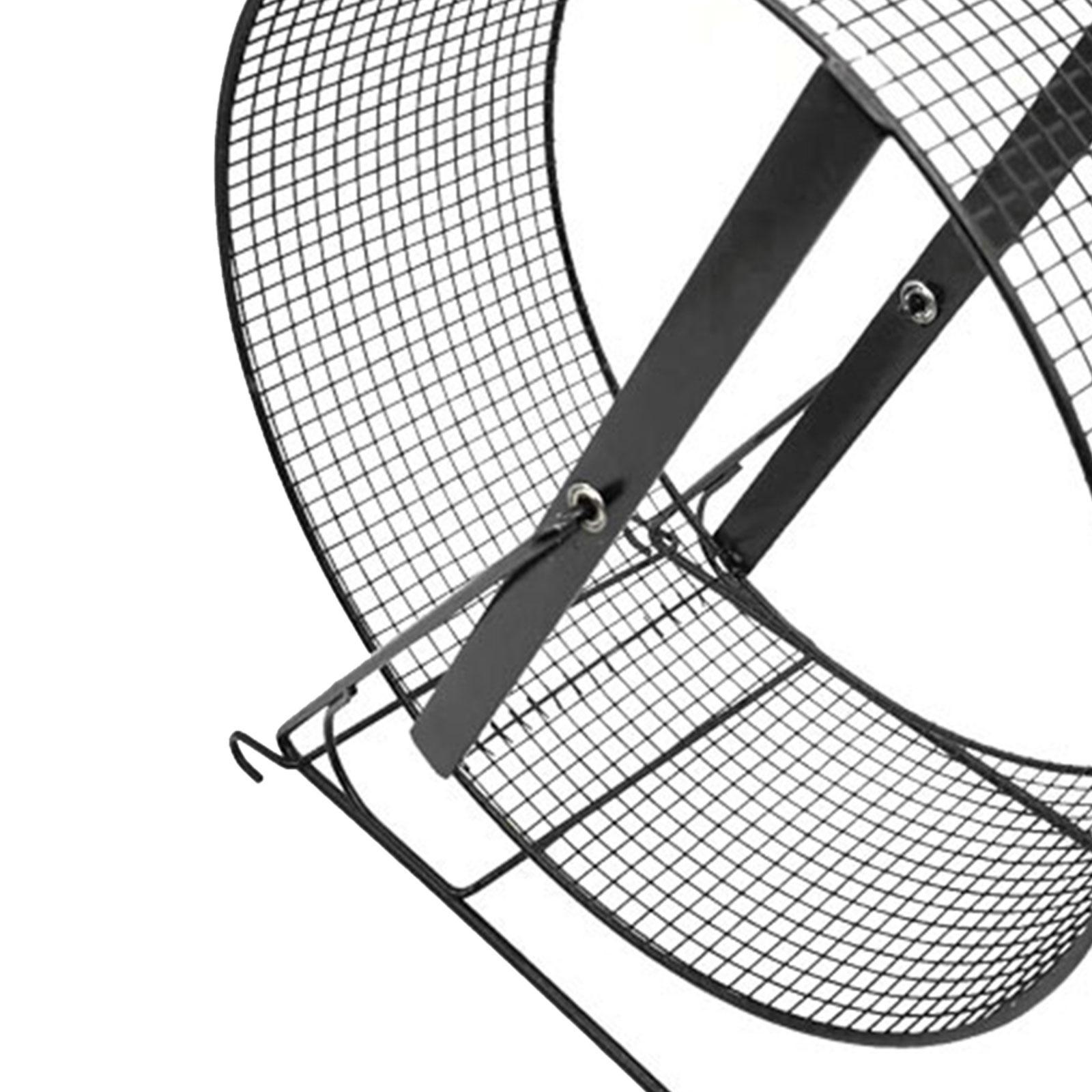 Iron Hamster Running Exercise Wheel Guinea Pig Jogging Wheel Black Wire Mesh