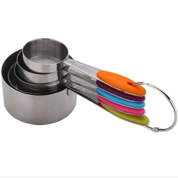 Bộ cup đong nguyên liệu làm bánh inox nhiều màu