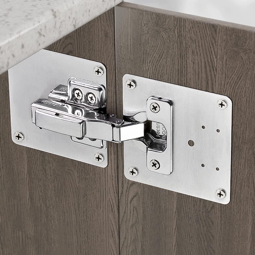 Tấm sửa chữa bản lề 2 mảnh với lỗ,Tủ sửa chữa bản lề với vít,Bộ sửa chữa bản lề bằng thép không gỉ