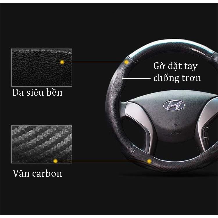 Bọc vô lăng vân Carbon có gờ đặt tay đường kính 38cm