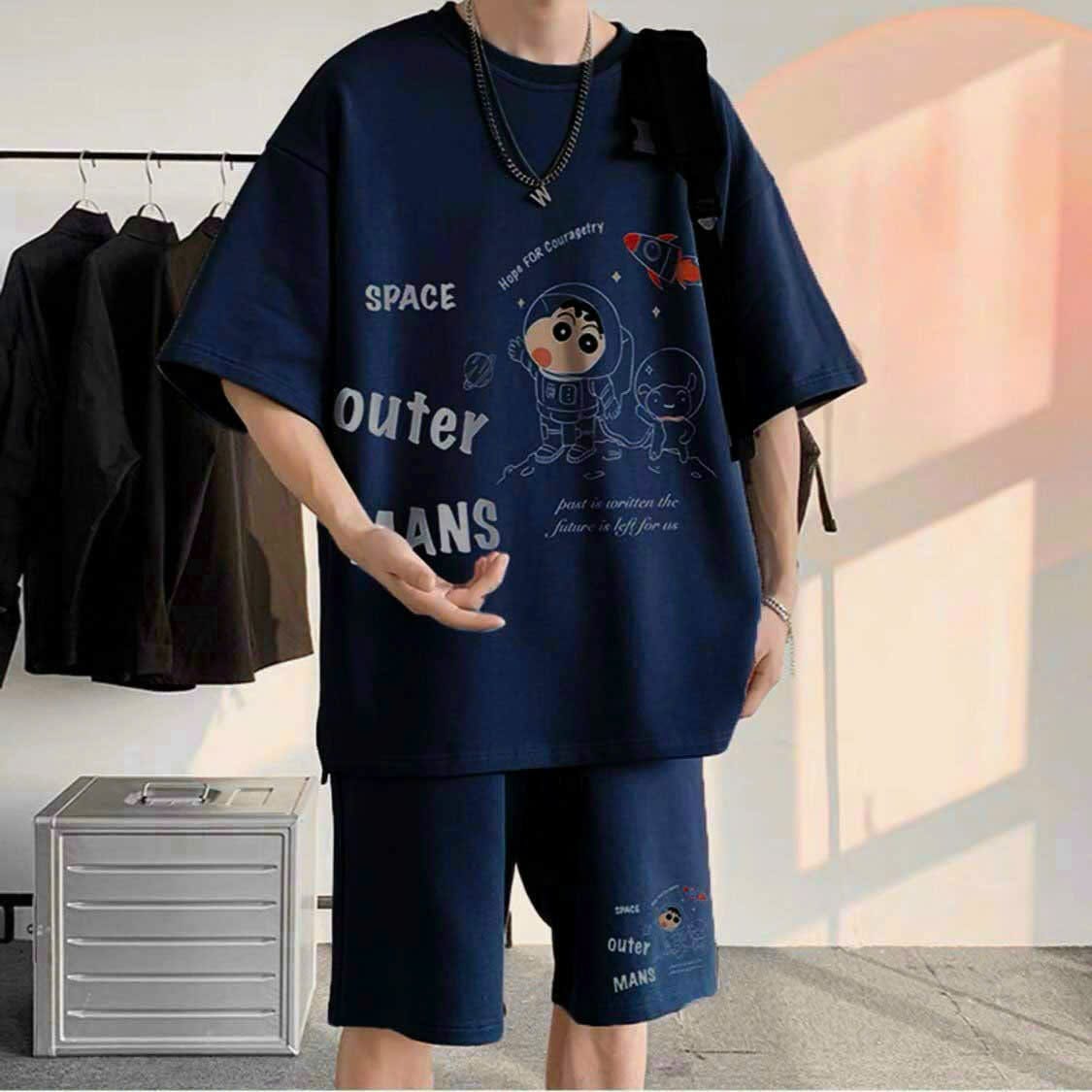 Set bộ thun thể thao lưới mè in chữ SPACE