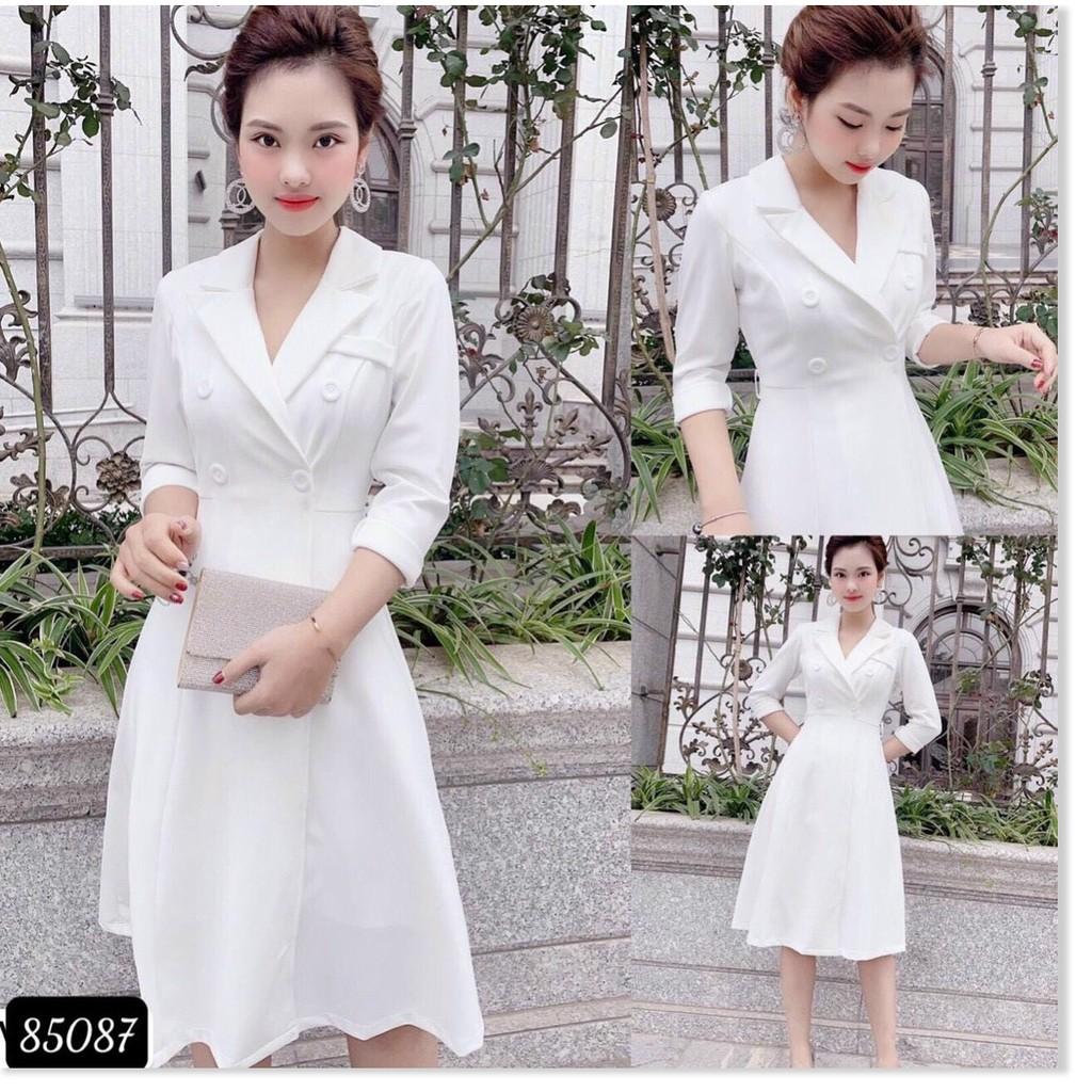 ĐẦM TRẮNG VINTAGE SANG CHẢNH,THIẾT KẾ HỌA TIẾT TRƠN NHƯNG KHÔNG KÉM PHẦN SANG TRỌNG THỜI TRANG VINA 1HIT FASHION