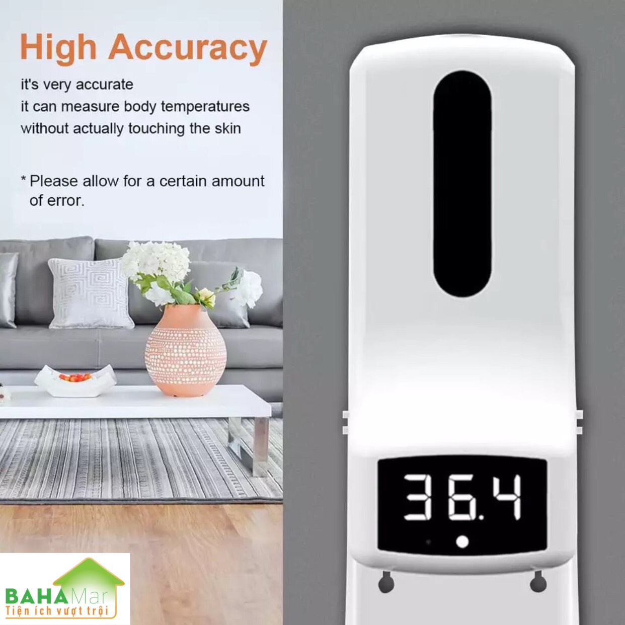 MÁY TÍCH HỢP 2 TRONG 1 ĐO NHIỆT ĐỘ VÀ PHUN CẢM ỨNG RỬA TAY KHỬ TRÙNG TỰ ĐỘNG K9Pro BAHAMAR