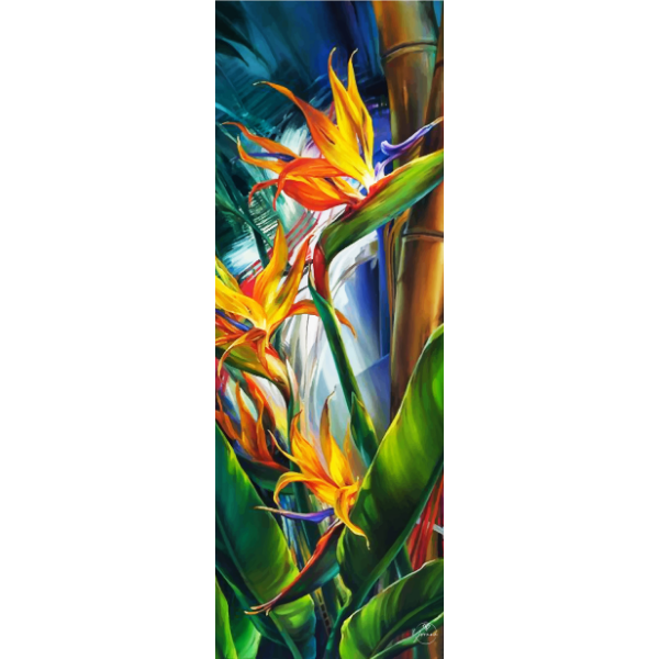 Thảm tập yoga chính hãng Yvonne, Bird of Paradise (TẶNG KÈM 3 PHẦN QUÀ)  hoạ tiết Hoa Thiên điểu dày 6mm, bề mặt nhám, siêu bám, chống trơn trượt, thấm hút mồ hôi, càng nhiều mồ hôi càng bám, dễ vệ sinh, bề đẹp, sang trọng