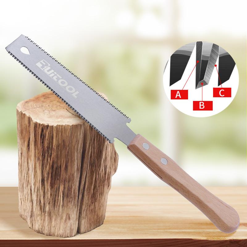 Gỗ Nhật Bản 6 inch Saw Ryoba Double Sided SK5 Lưỡi dao linh hoạt 14/17 TPI Hand Saw Flush Cut Beech Tay cầm cho dụng cụ chế biến gỗ