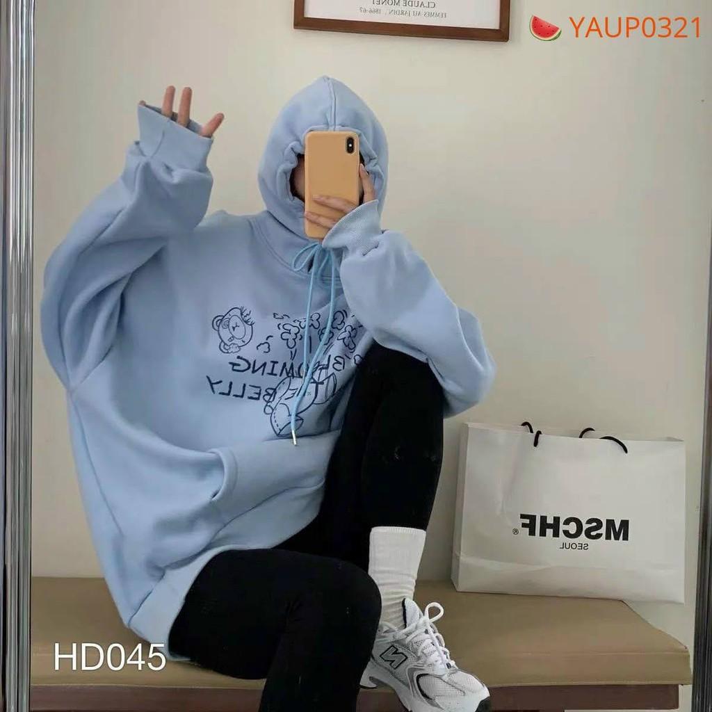 Áo khoác nam nữ nỉ ngoại hoodie gấu BELLY