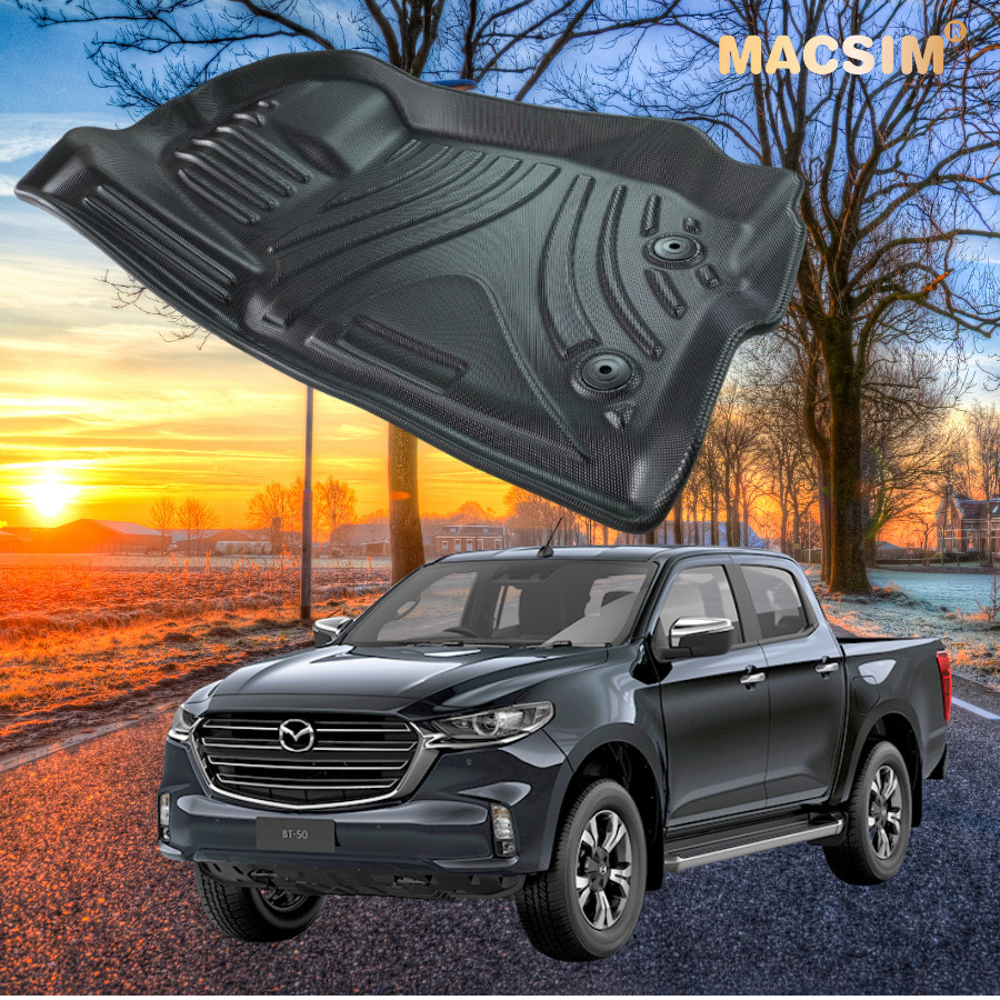 Thảm lót sàn xe ô tô Mazda BT50 2016-2019 nhãn hiệu Macsim - chất liệu nhựa TPE đúc khuôn