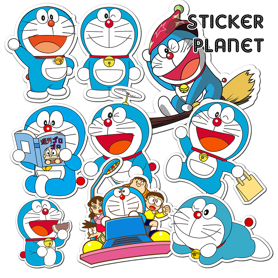 Sticker  Doraemon decal dán laptop , điện thoại hình dán trang trí