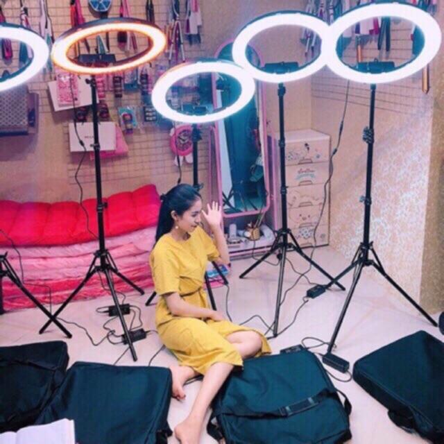 ĐÈN LED RING HQ14 THẦN THÁNH 36CM HỖ TRỢ LIVESTREAM MAKEUP STUDIO