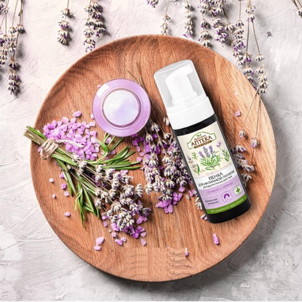 DDVS Phụ Nữ Dạng Bọt Cân Bằng Độ pH Vùng Kín Zelenaya Apteka Cây Xô Thơm Và Lavender 150ml