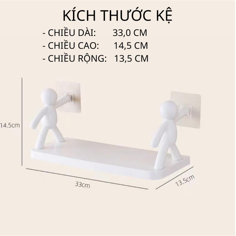 Kệ dán tường, treo tường nhà tắm để mỹ phẩm đồ dùng nhà bếp hình người độc đáo, Giá treo tường không cần khoan GD726-keNguoi