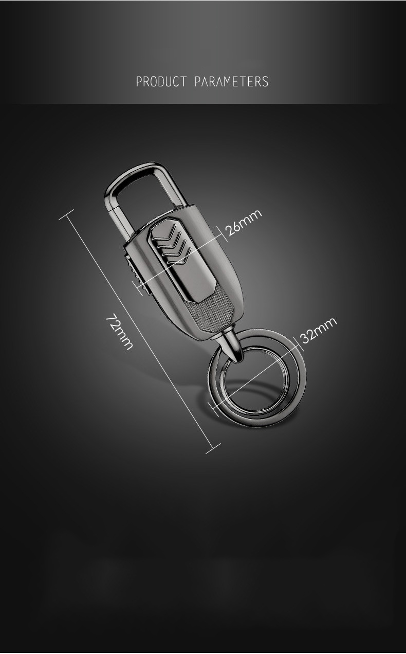 Móc Khoá Bật Lửa Điện Hợp Kim Không Rỉ Sạc Điện USB Chất Lượng Cao