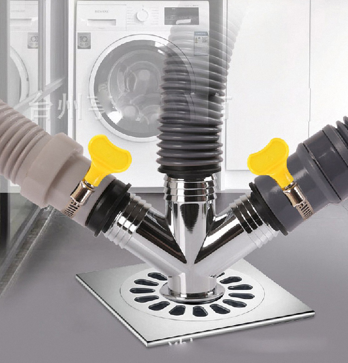 Bộ thoát nước máy giặt, thoát nước thải, nước thoát sàn nhà tắm, vệ sinh kiêm chống mùi hôi, ngăn côn trùng trào ngược – Bộ chia 3, MIHOCO 31
