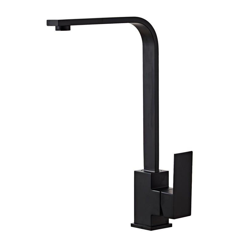 Vòi rửa bát nóng lạnh Kagol vuông mạ Black