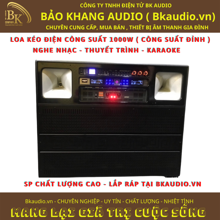 Loa kéo điện công suất 1000W. kết nối bluetooth , usb , aux ... Msp : SPLKĐ-08