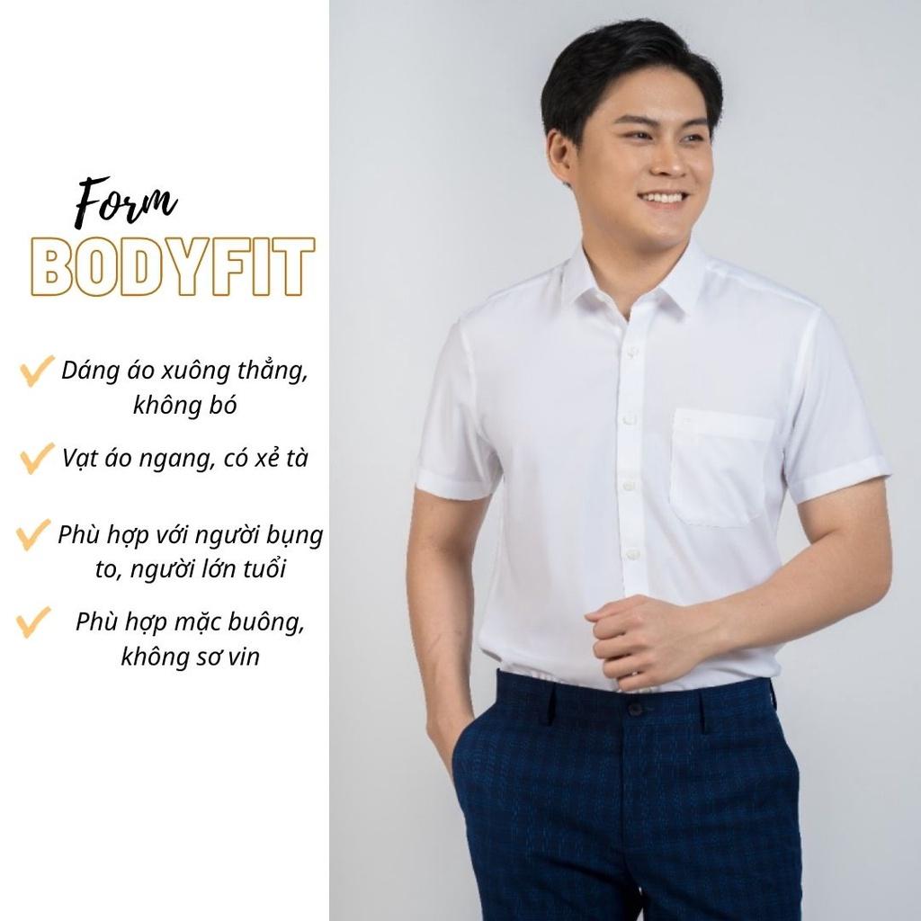 OWEN - Áo sơ mi trắng ngắn tay Owen 100% Nano chống nhăn - Áo sơ mi ngắn tay màu trắng trơn
