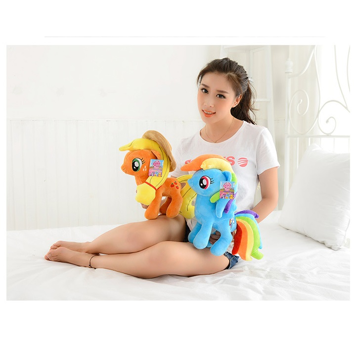 Gấu bông ngựa pony nhiều màu, quà tặng thú nhồi bông kỳ lân nhập khẩu cao cấp