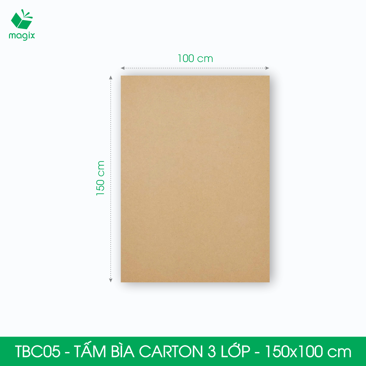TBC05 - 150x100 cm - 3 tấm bìa carton 3 lớp nguyên tấm cứng cáp, bìa gói hàng, bìa mô hình